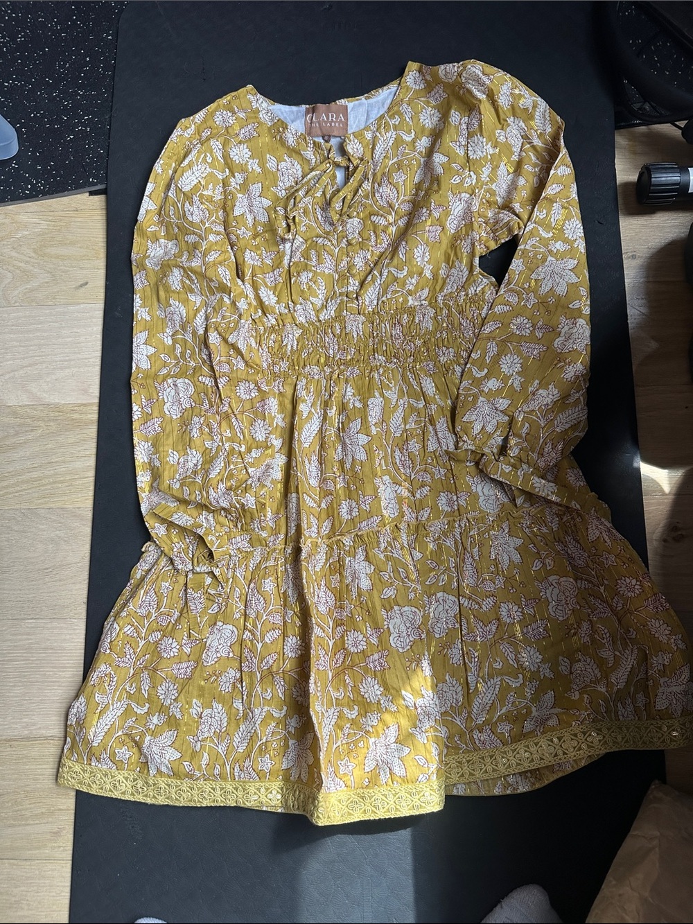 Clara The Label long sleeve marigold dress sz. XS NWT